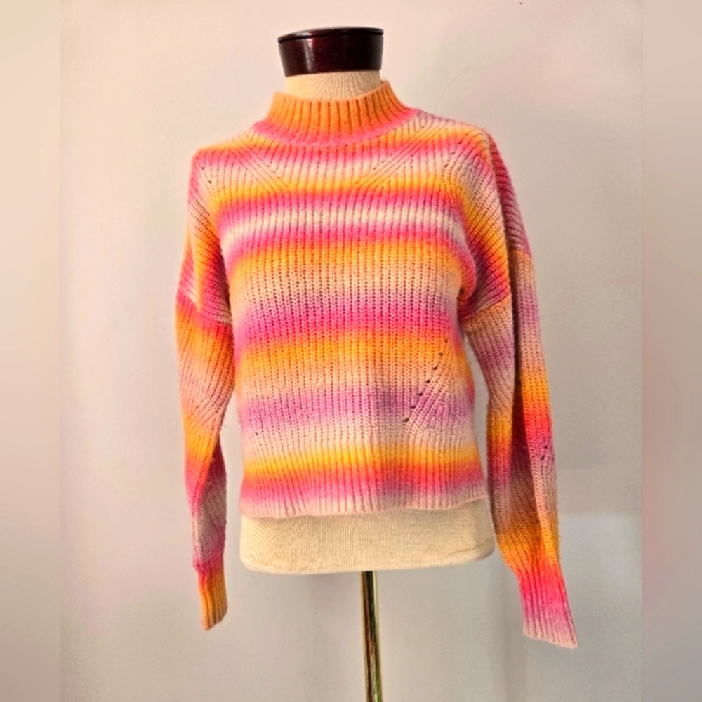 REBECCA MINKOFF BRinkley Mock Neck Multicolour Sweater. Size Small